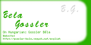 bela gossler business card